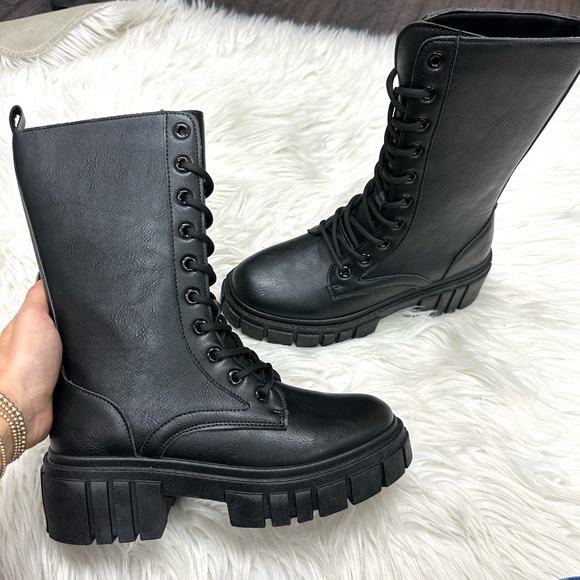 Black Qupid Lace Up Booties - Picture 6 of 6